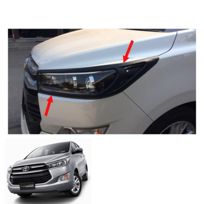 2016 17 Head Lamp Light Cover Trim Matte Black Fits Toyota Innova