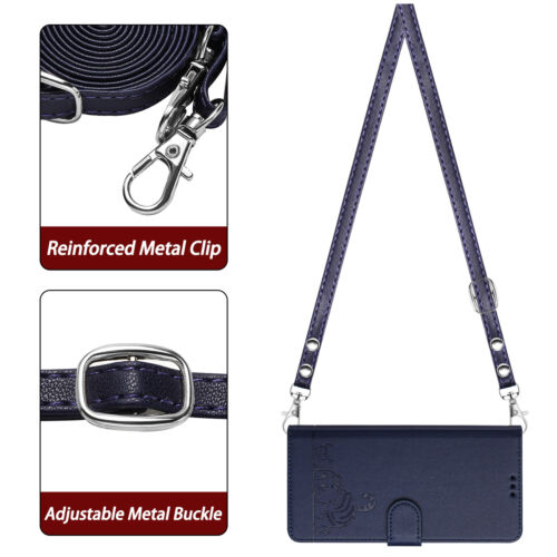 For T-Mobile Revvl 7 Pro Cute Pattern RFID Blocking Slots Crossbody Wallet Case - Picture 25 of 85