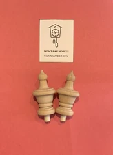 Antique Clock - Wood Finial( 2 pieces )3”