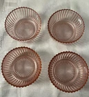 4 Queen Mary by Anchor Hocking Pink Depression Glass Fruit/ Dessert Bowls 4"