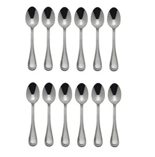 Towle Beaded Antique 18/10 Stainless Steel 6/4 Teaspoon (Set of Twelve)