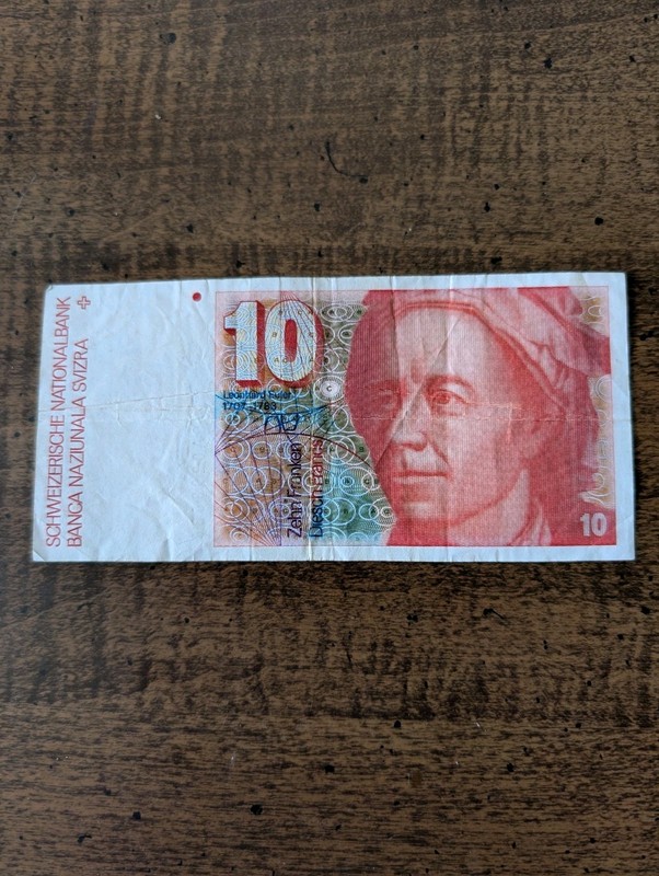 SWITZERLAND 10 FRANCS  SWISS Money Bill BANK NOTE