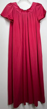 Shadowline Womens Vintage Nightgown Size Medium Pink Short Sleeve