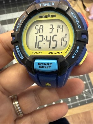 Rare Timex Ironman M170 30 Year Anniversary Blue Yellow Orange