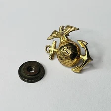 Vintage USMC United States Marine Corps EGA Eagle Globe Anchor Screw Back Pin