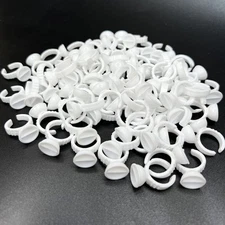 Pigment Rings - 100pcs2 Slot Lash Glue Holder Pallet, Disposable Plastic Nail...