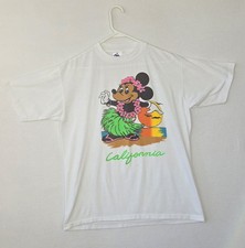 VTG Disney Minnie Mouse California White Graphic T-Shirt Size XLarge Made in USA
