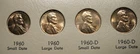 1960 P-D Large & Small Dates - 4 Coin Set Lincoln Cents -Unc / Uncirculated (S5)