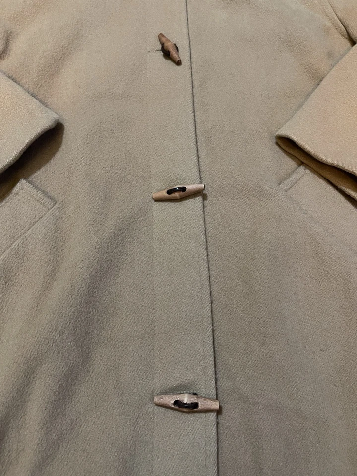 Vintage LL Bean Coat Womens 10 Wool Toggle Hooded Long Warm Plaid Lined - Image 2 of 4