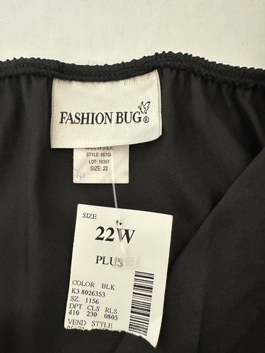 Y2K NWT 22W Black Satin Blouse Top Sleeveless Dark Fairy Whimsigoth Fashion Bug - Picture 3 of 6