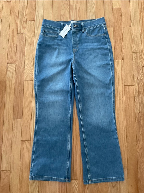 Spanx NWT Spanxshape EveryWear Pull-On Flare Jeans in Authentic Blue Size XL