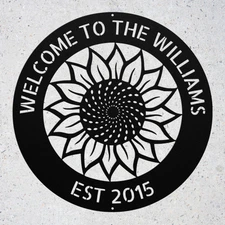 Custom Sunflower Metal Sign Personalized Rustic Farmhouse Wall Art Decor Gift