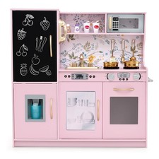 Kid s Pretend Play Kitchen Toddler Kitchen Playset w/ Blackboard Pink