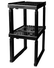 2 PCS Locker Organizer Shelf Adjustable Width Height Black School Office Gym