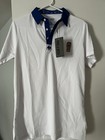 Pins & Aces Men’s S White/Blue Short Sleeve Collared Bud Light Golf Polo Button — photo 2