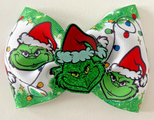 GRINCH 4" HANDMADE GROSGRAIN HAIR BOW