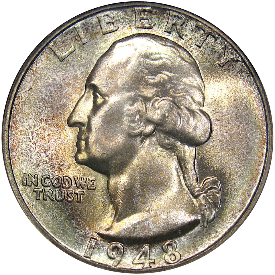 1948-S 25C NGC MS67T WASHINGTON ~ EXQUISITE EYE APPEAL & RARE T SLAB! - Image 2 of 4