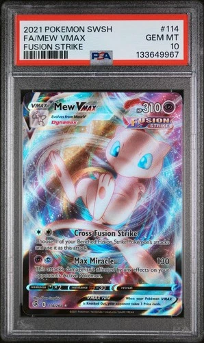 🔥 2021 PSA 10 Pokemon Mew VMAX 114/264 Fusion Strike Holo🔥