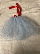 Blue Sheer Tulle Tutu Doll Over Skirt Red Satin Tie Barbie Clothes Accessory GG