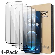 4 Pack Full Cover Tempered Glass Screen Protector For iPhone 13 Pro Max Series