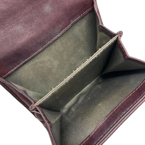 Auth CHANEL Camellia - Bordeaux Lambskin Double-hook Wallet - Picture 4 of 14