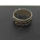 VTG Sterling Silver TIBETAN Om Mani Padme Hum Mantra Cuff Ring Adjustable 5.17 g