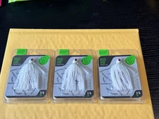 3) Googan Grass Herd Swim Jigs 1/4oz  4/0 Hook   White