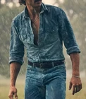 Vtg Wrangler Blue Denim Cowboy Cut Pearl Snap Western Shirt Mens XL Stonewash