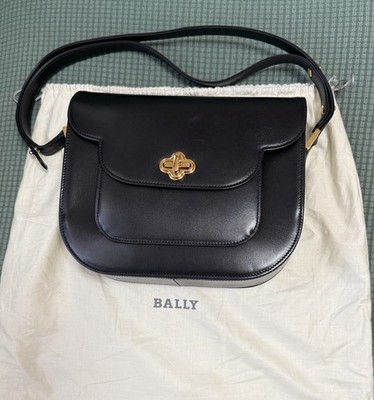 New Bally Elegant Leather Black Shoulder Bag Women's Fashion
