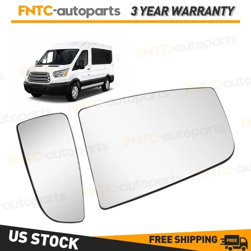 Mirror Glass Set Upper & Lower Right Passenger Side for Ford Transit Van 150 250