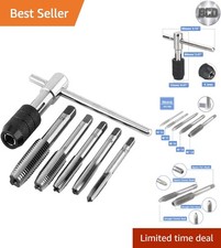 6 Pcs Tap Wrench Tool Set, Adjustable T-Handle Tap Holder Wrench with Machine...