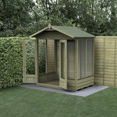 FOREST GARDEN Forest 4LIFE Apex Summerhouse 6x4 Double Door 5 Window Garden Shed
