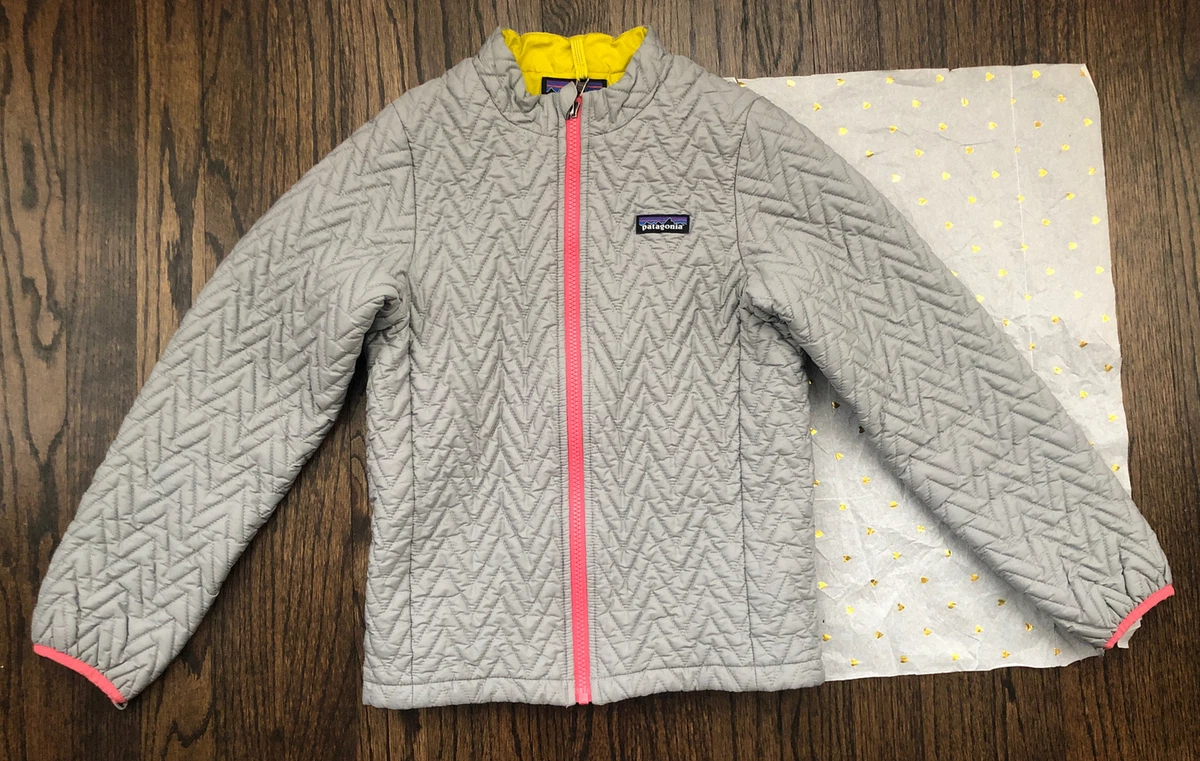 Patagonia Common Threads coat jacket zip quilt puff gray yellow