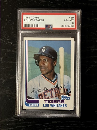 1982 Topps #39 Lou Whitaker PSA 8 NM-MT