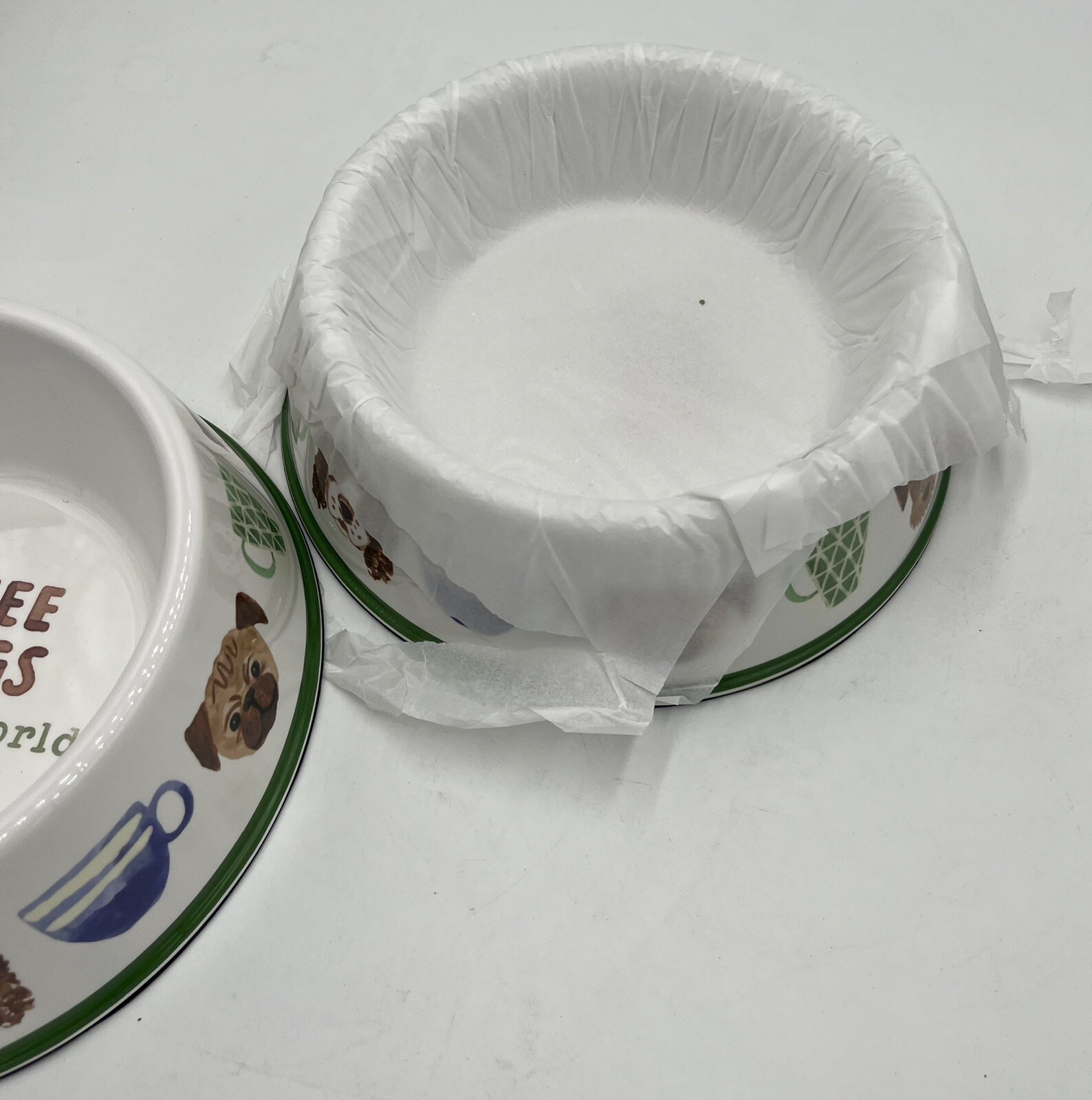 Melamine Coffee & Dogs, Set Of 2 Dimension 7&rdquo; In Diameter