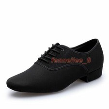 Men's Latin Ballroom Dance Shoes Canvas Latin Salsa Shoes Plus Size Heel Tango