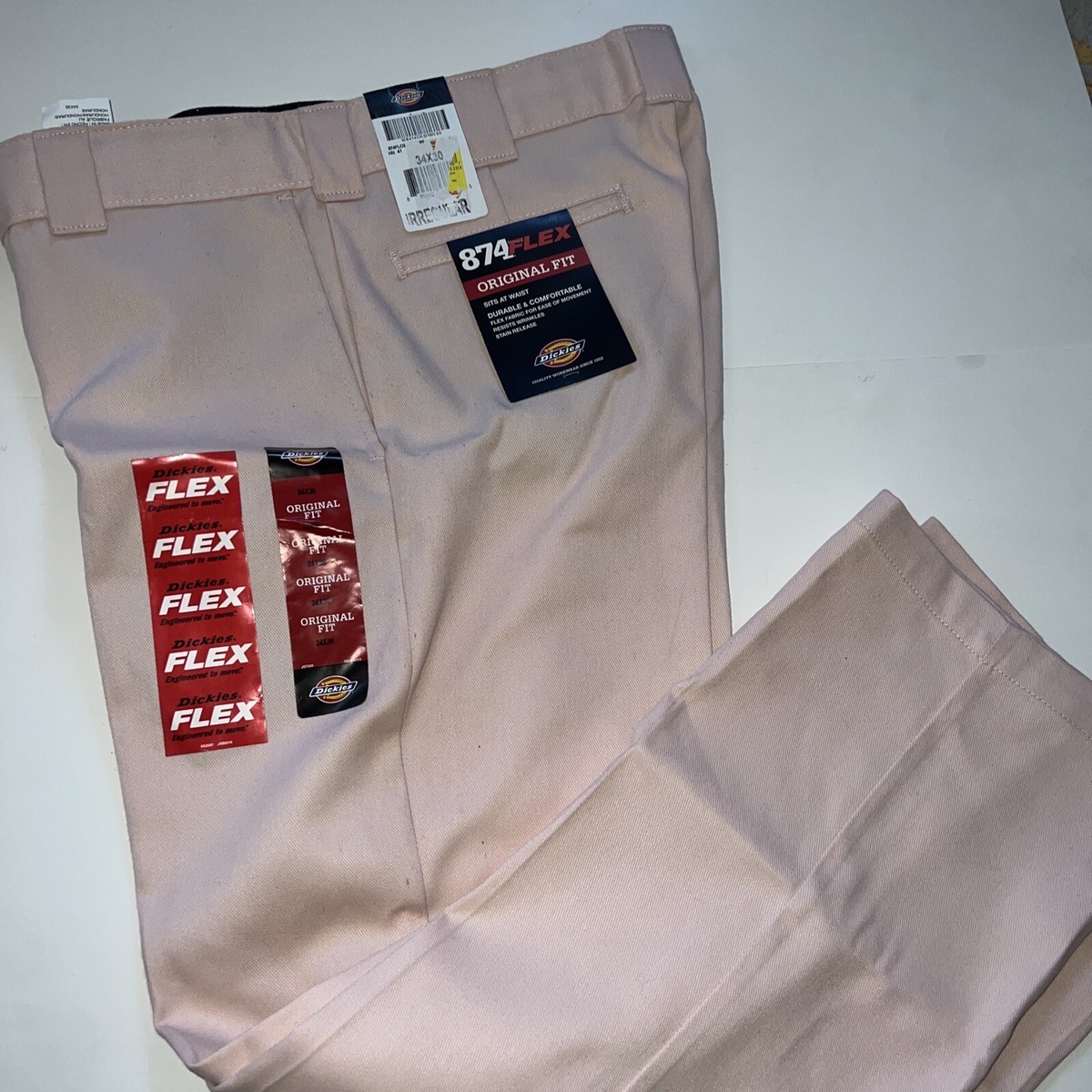Men's Dickies 874 Flex Work Pant Original Fit Pink Sz 34x30 | eBay