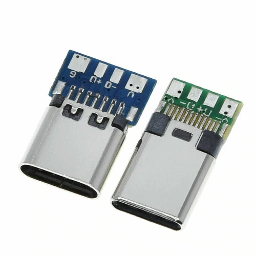 5/10Pair USB 3.1 Type C Male+Female DIY Solder Plug PCB Connector Sockets Repair - Bild 14 von 21