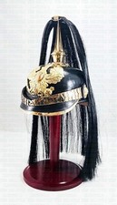 German Pickelhaube Helmet Prussian Leather Helmet Spiked Officer Helmet w/ Plume