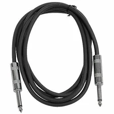 SEISMIC AUDIO - Black 1/4" TS 6' Patch Cable - Effects - Guitar - Instrument