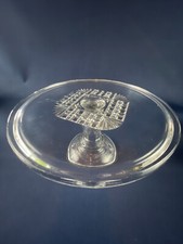 Antique Victorian clear pressed glass cake plate / stand c.1880s