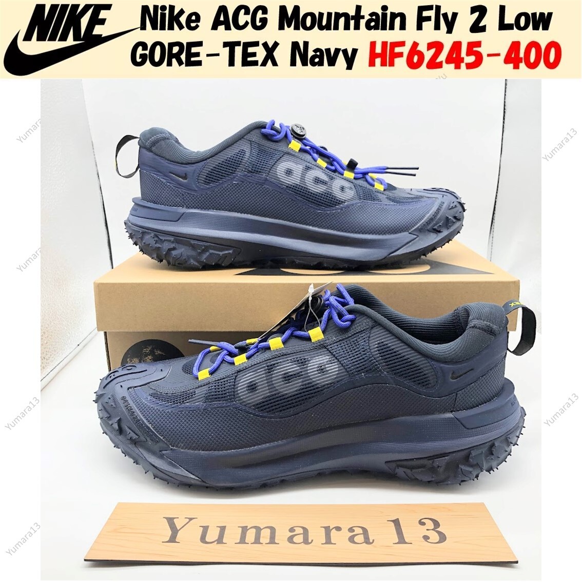Nike ACG Mountain Fly 2 Low GORE-TEX Navy HF6245-400 Men's Size