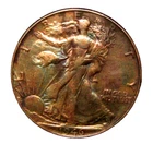1946 WALKING LIBERTY HALF DOLLAR COIN TONED