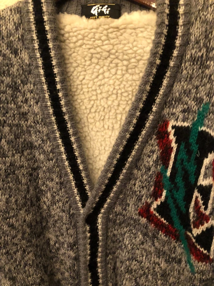 GIGI DE COLECCIÓN Suéter/Cárdigan de Lana de Corderos Grueso Gran Tamaño Negro/Gris/Blanco Bolsillos Foto 4 de 4