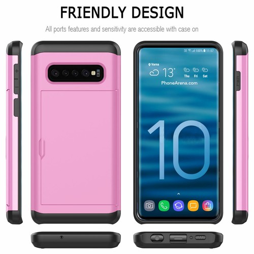 For Samsung S10 5G S10e S10 Plus Shockproof Hard Phone Case with Card Holder - Picture 67 of 89