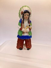 Native American Indian Chief Ceramic 6 Inch Figurine Japan 1950s