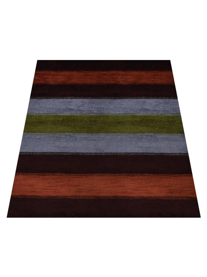 Tapete de área de mistura de seda tear atado à mão contemporâneo marrom prata BBH Homes BBLSMA98 - Imagem 2 de 4