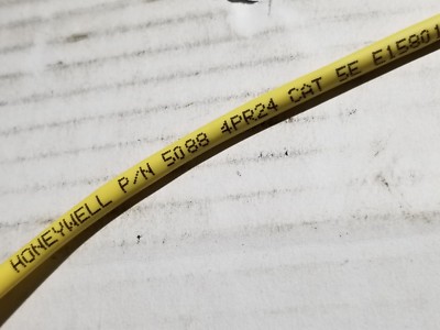 Honeywell Genesis 5088 24/4P CAT5E LAN UTP Networking Cable Plenum Yellow /100ft