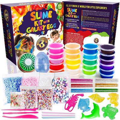 Slime KIT Galaxy Egg 24 Color Crystal Slime Science Lab Starter Kit Toy Games US