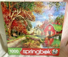 New Sealed Springbok Autumn Barn 1000 Piece Jigsaw Puzzle 2022 Farm #3311130 USA